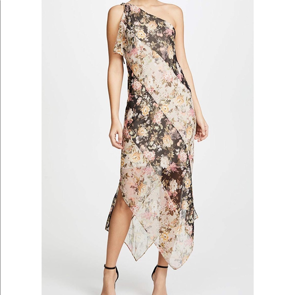 Bailey 44 Moon and Back Dress Flowy Floral Spring Asymmetrical Dress M